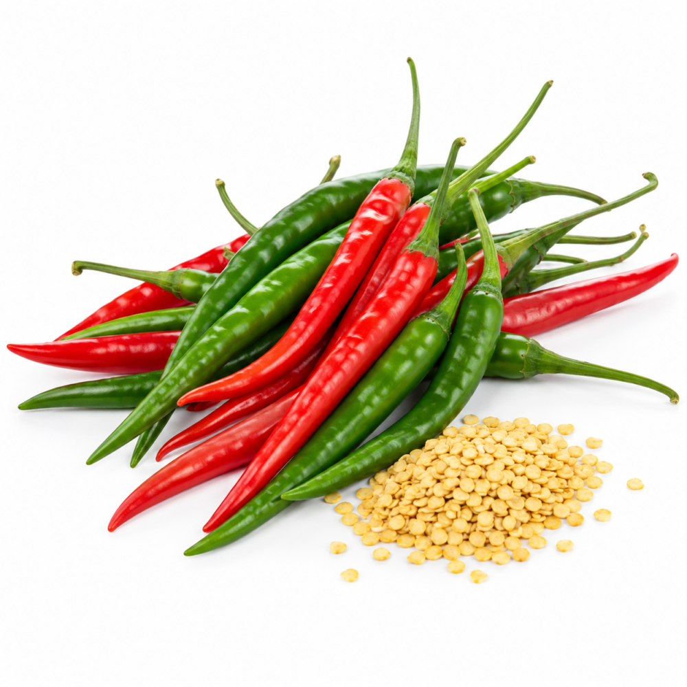 Chilli Seeds – Green & Red Fruit, Spicy, OP for Home Gardens | 120 Seeds